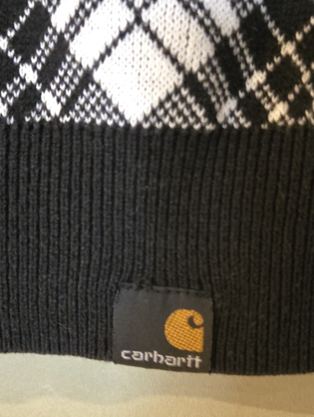 Carhartt | Black & White Plaid V-Neck Sweater, Size XS - Picture 5 of 8